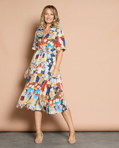 Nadia Dress - Autumn Collage