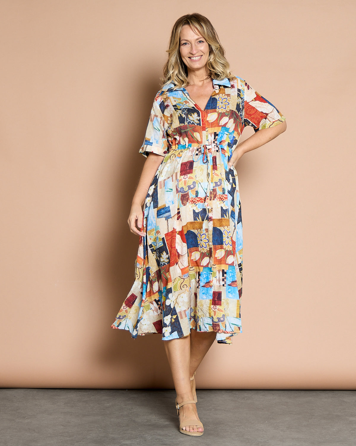 Nadia Dress - Autumn Collage