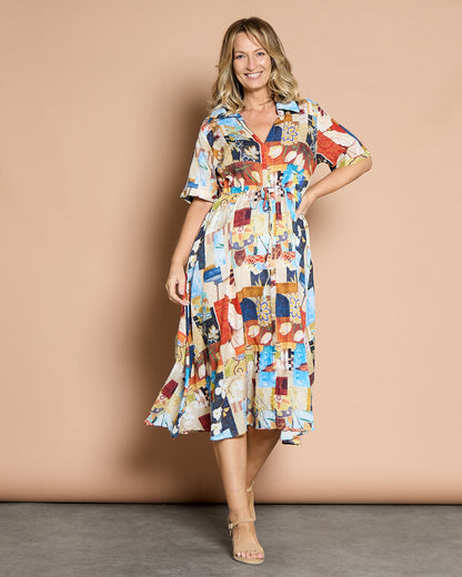 Nadia Dress - Autumn Collage
