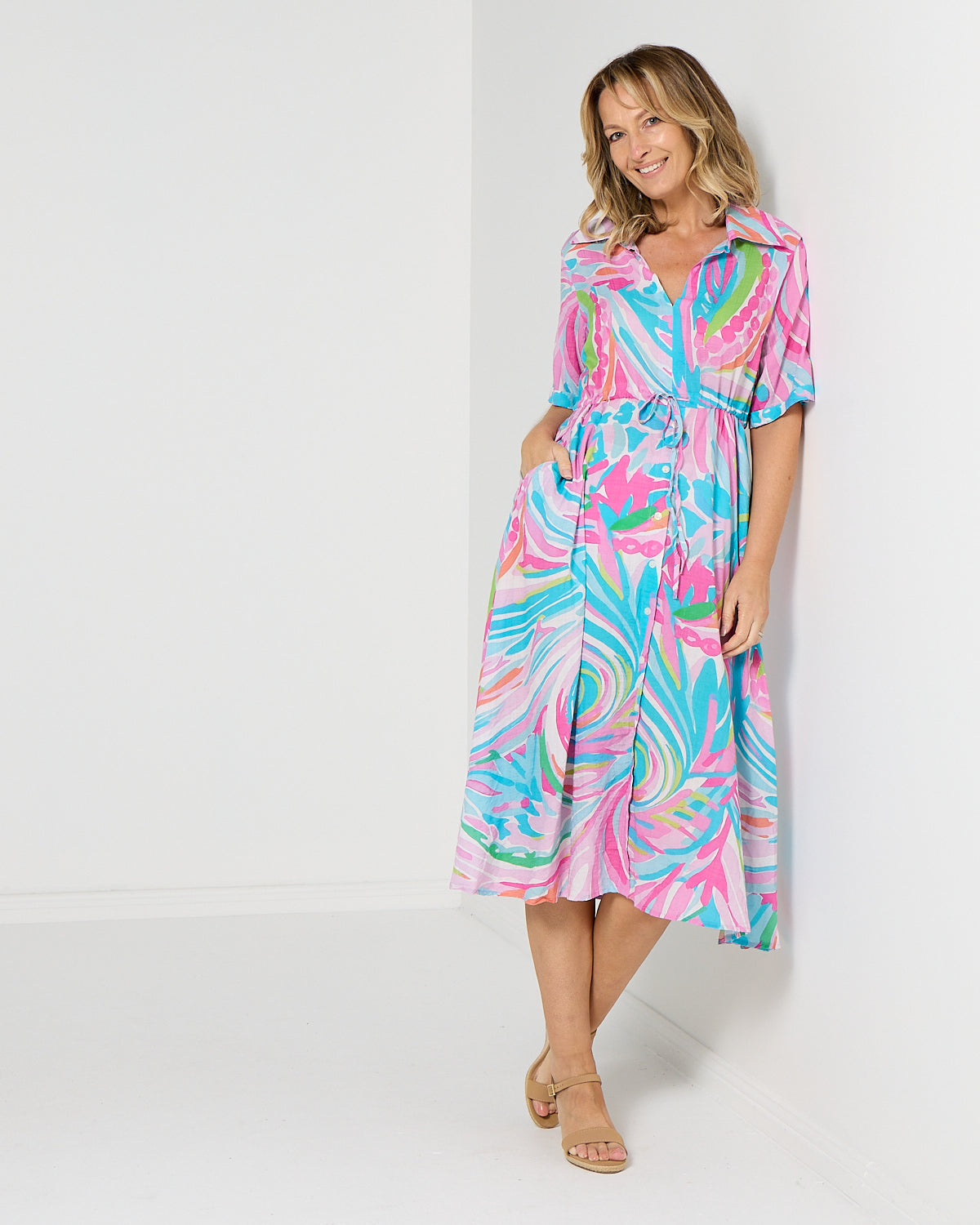 Nadia Dress - Tropic Swirl