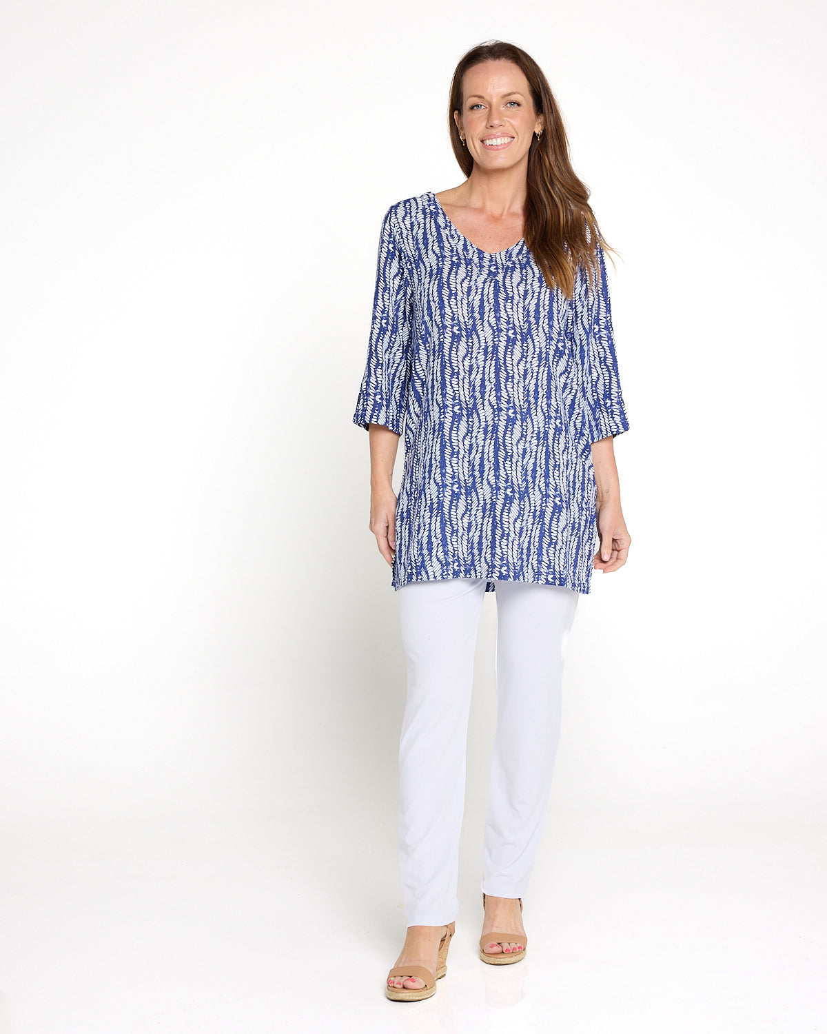 Siena Tunic Top – Blue Leaf