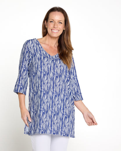 Siena Tunic Top – Blue Leaf