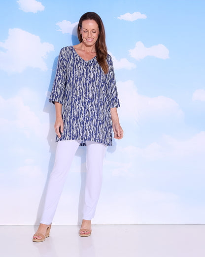 Siena Tunic Top – Blue Leaf