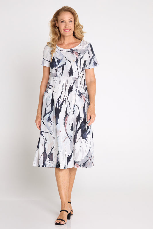 Amore Cotton Dress - Snow Gum