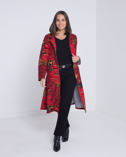 Carlton L/S Fleece Lined Coat - Sakura Print