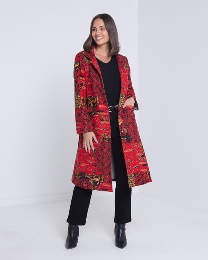 Carlton L/S Fleece Lined Coat - Sakura Print