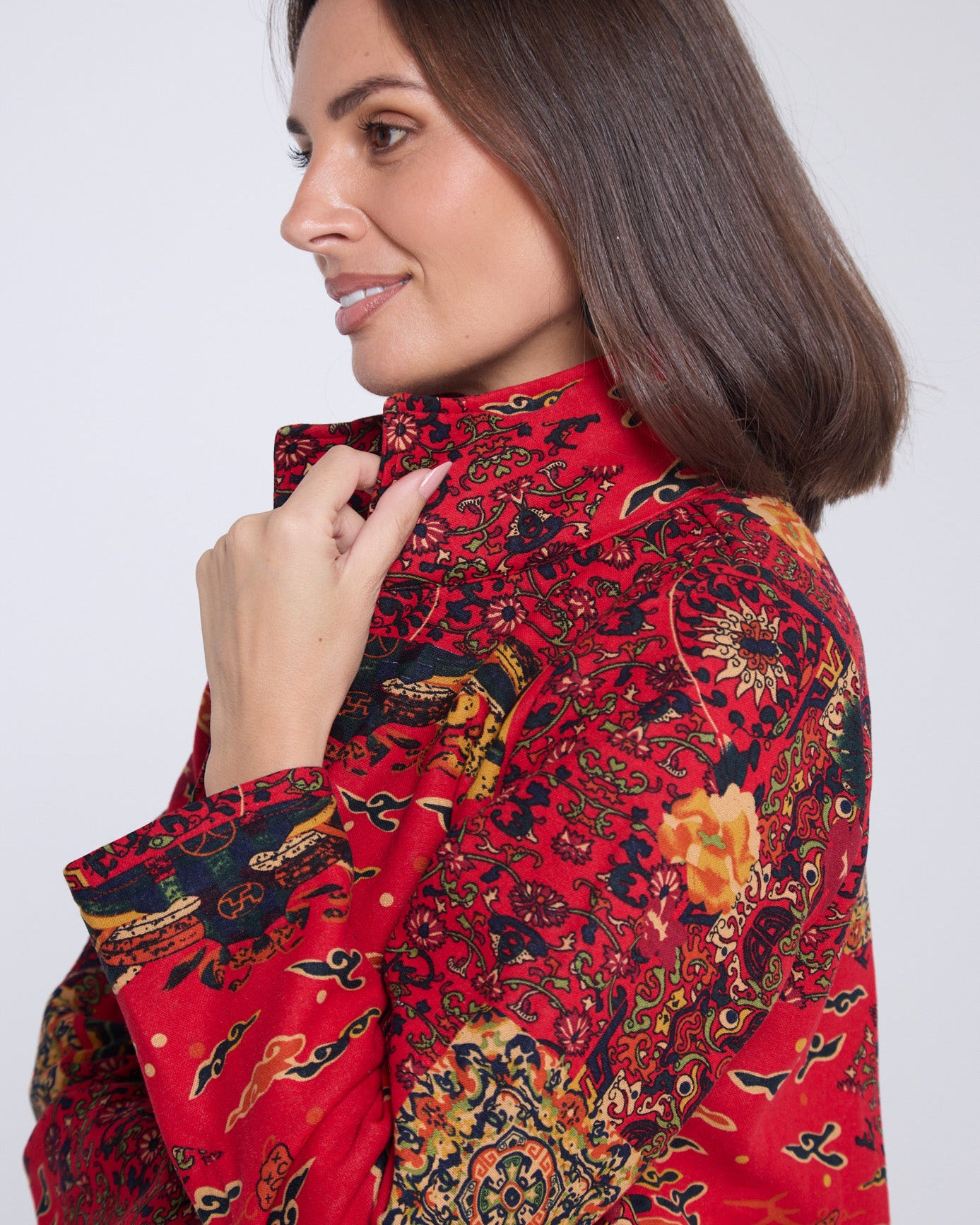 Carlton L/S Fleece Lined Coat - Sakura Print