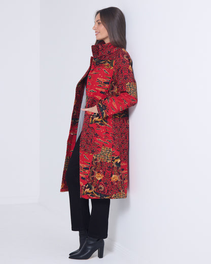 Carlton L/S Fleece Lined Coat - Sakura Print