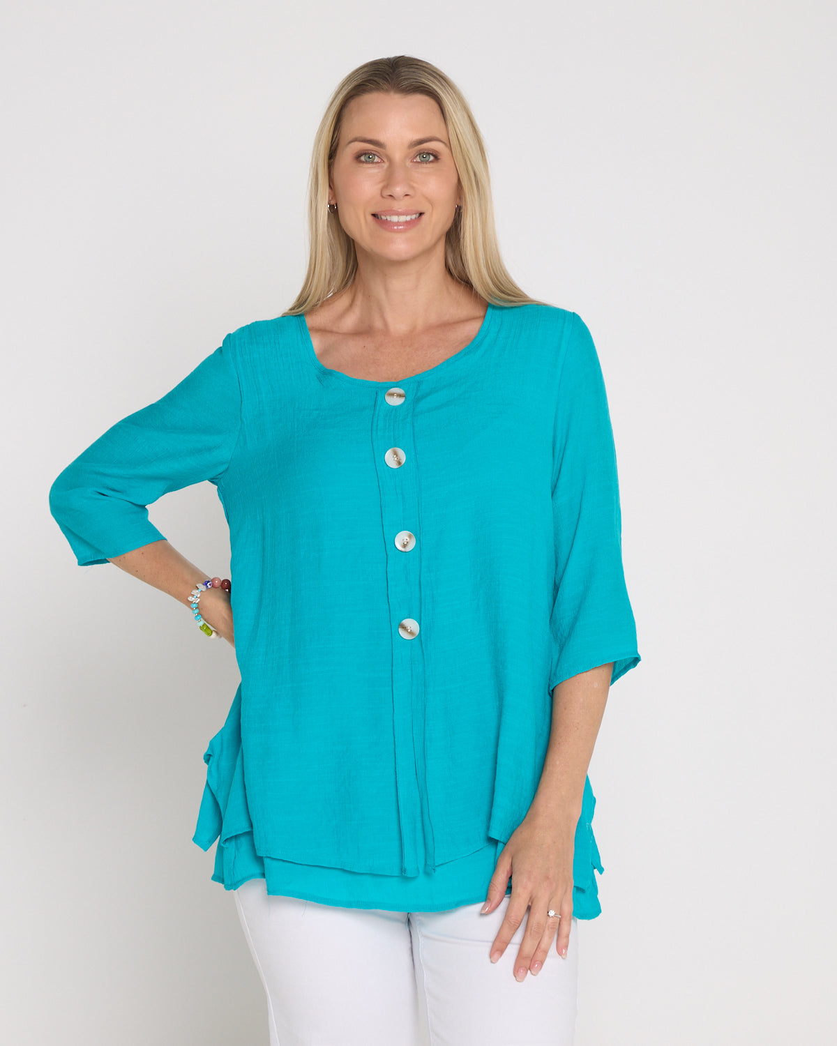 Sabrina Top - Aqua