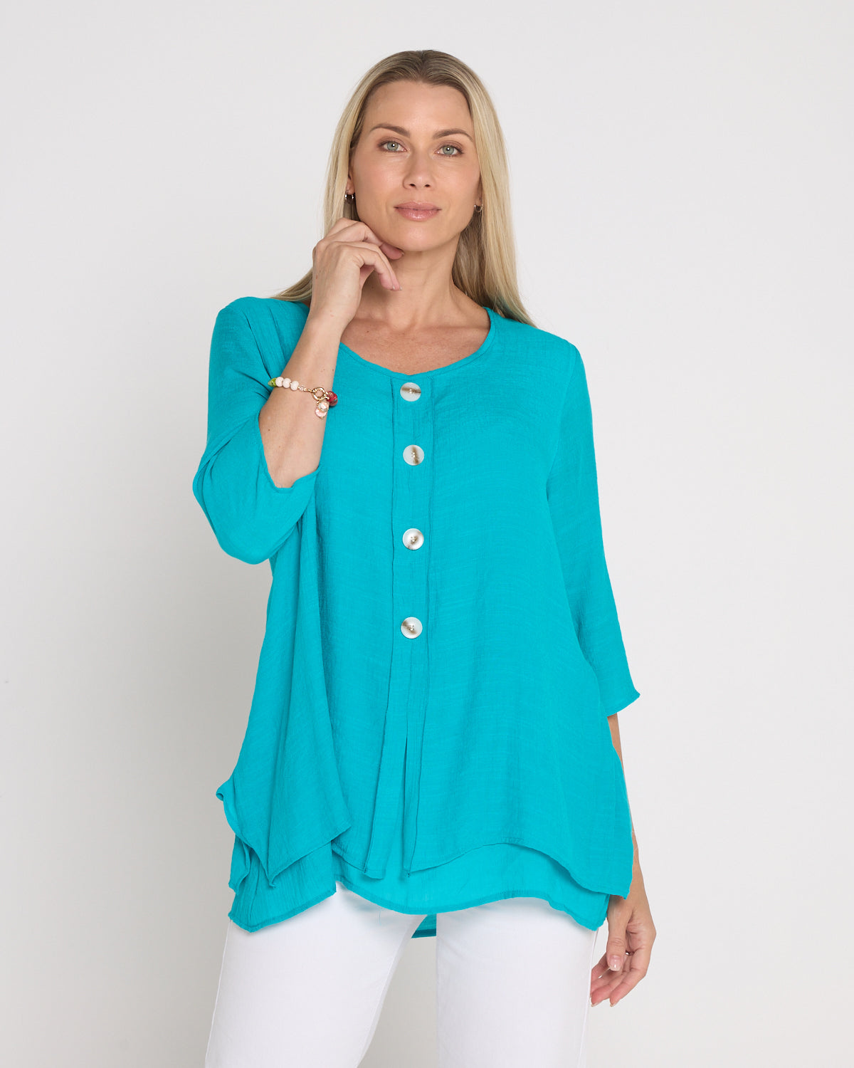 Sabrina Top - Aqua