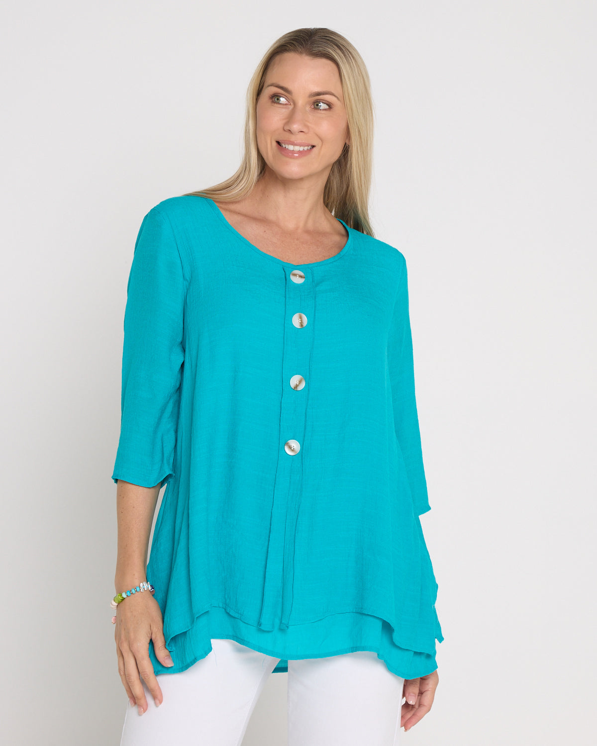 Sabrina Top - Aqua