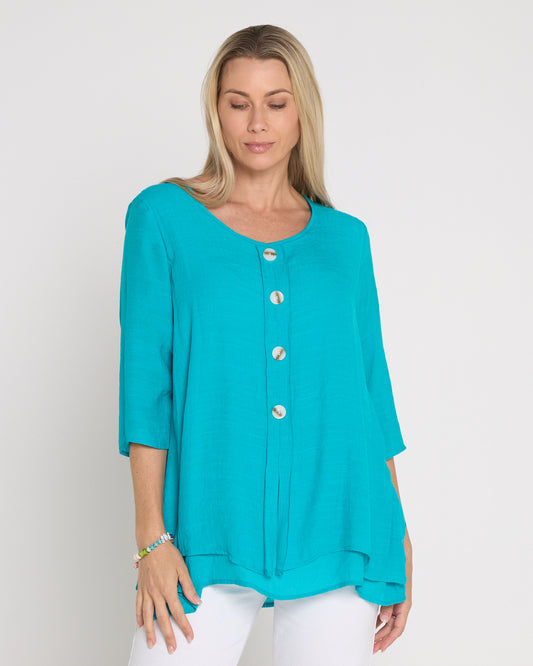 Sabrina Top - Aqua