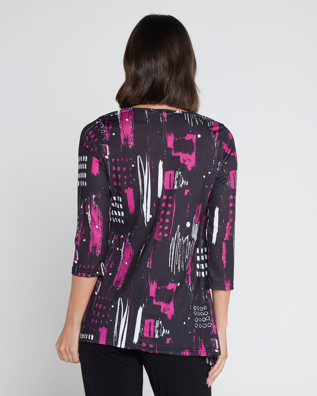 Tahlia Cut-Out Top - Black/Pink Contemporary
