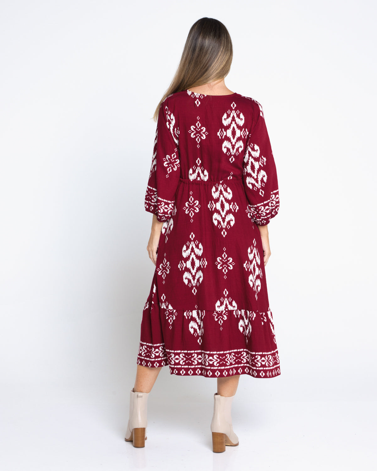 Rosalie Dress - Burgundy Tapestry