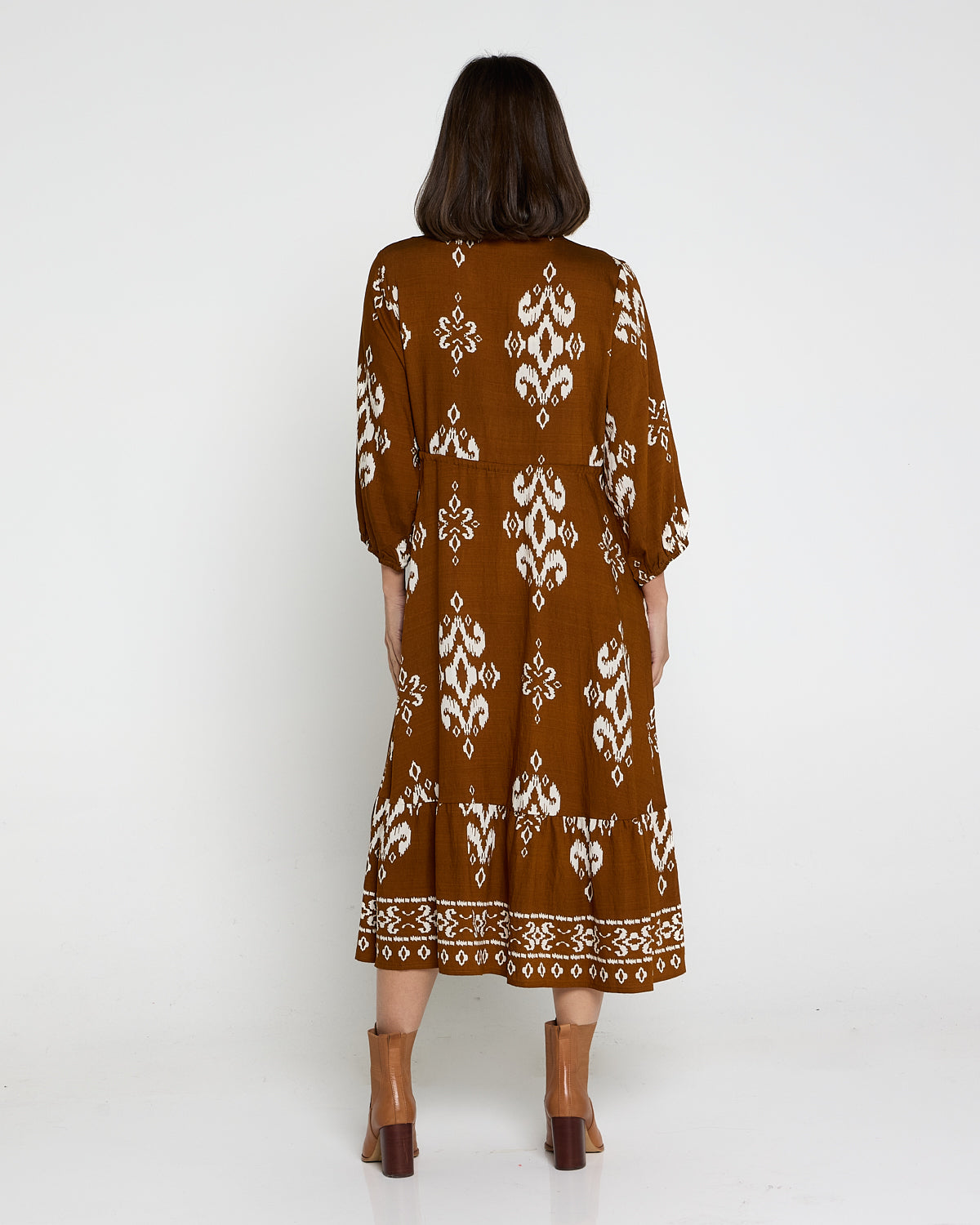 Rosalie Dress - Brown Tapestry