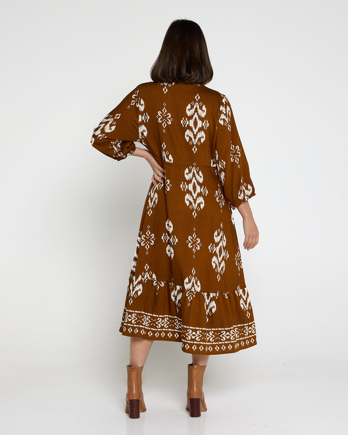 Rosalie Dress - Brown Tapestry
