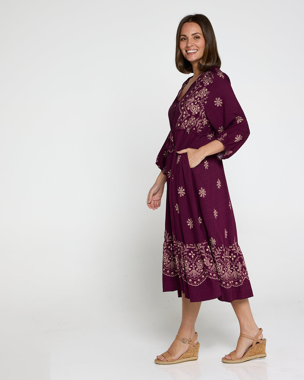 Rosalie Dress - Plum Tapestry