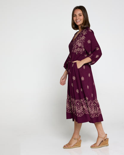 Rosalie Dress - Plum Tapestry