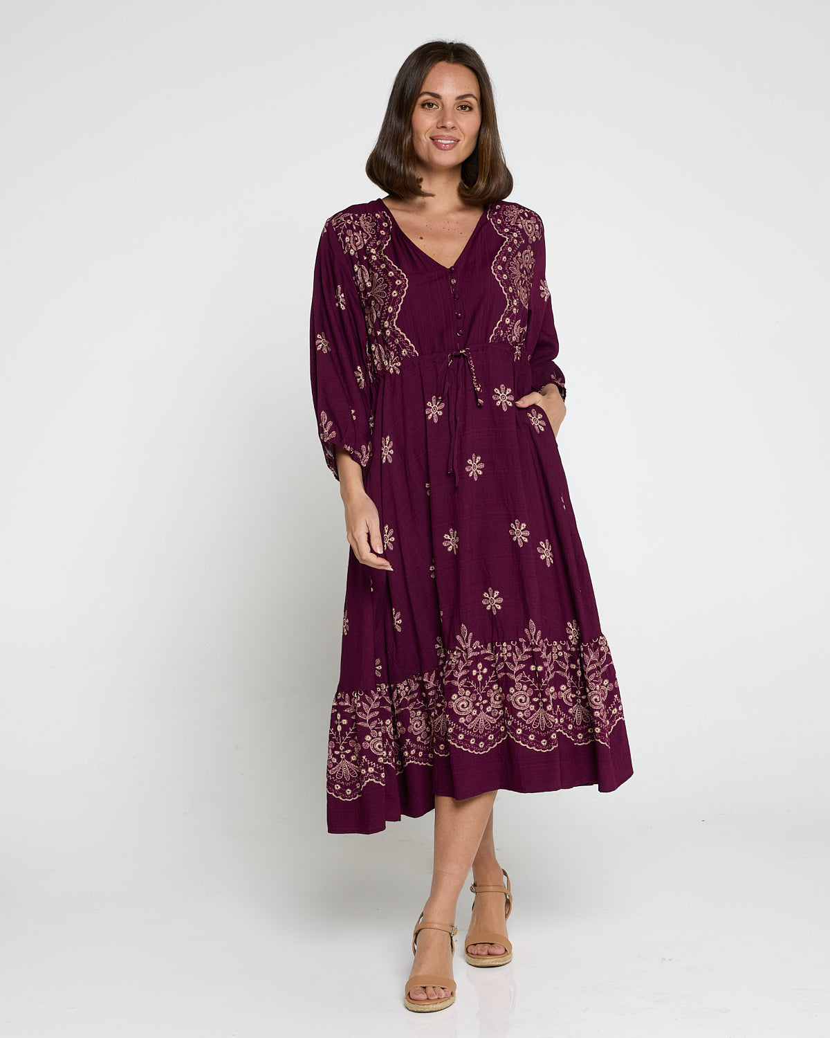 Rosalie Dress - Plum Tapestry