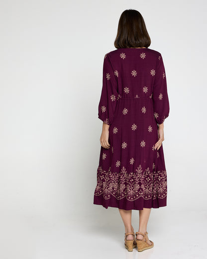 Rosalie Dress - Plum Tapestry