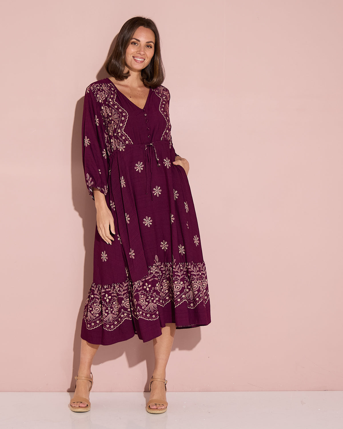 Rosalie Dress - Plum Tapestry