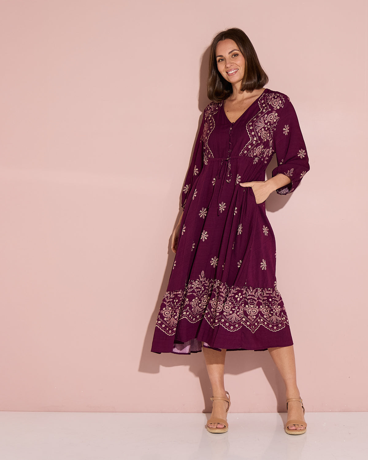 Rosalie Dress - Plum Tapestry