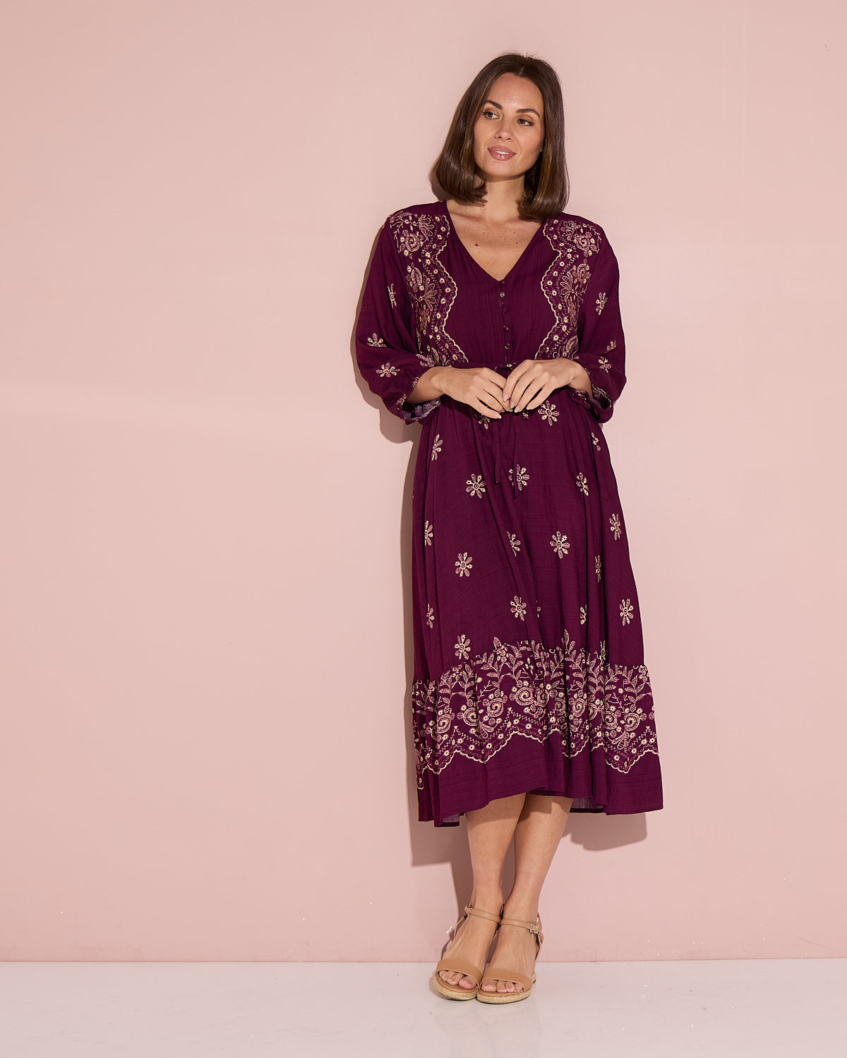 Rosalie Dress - Plum Tapestry