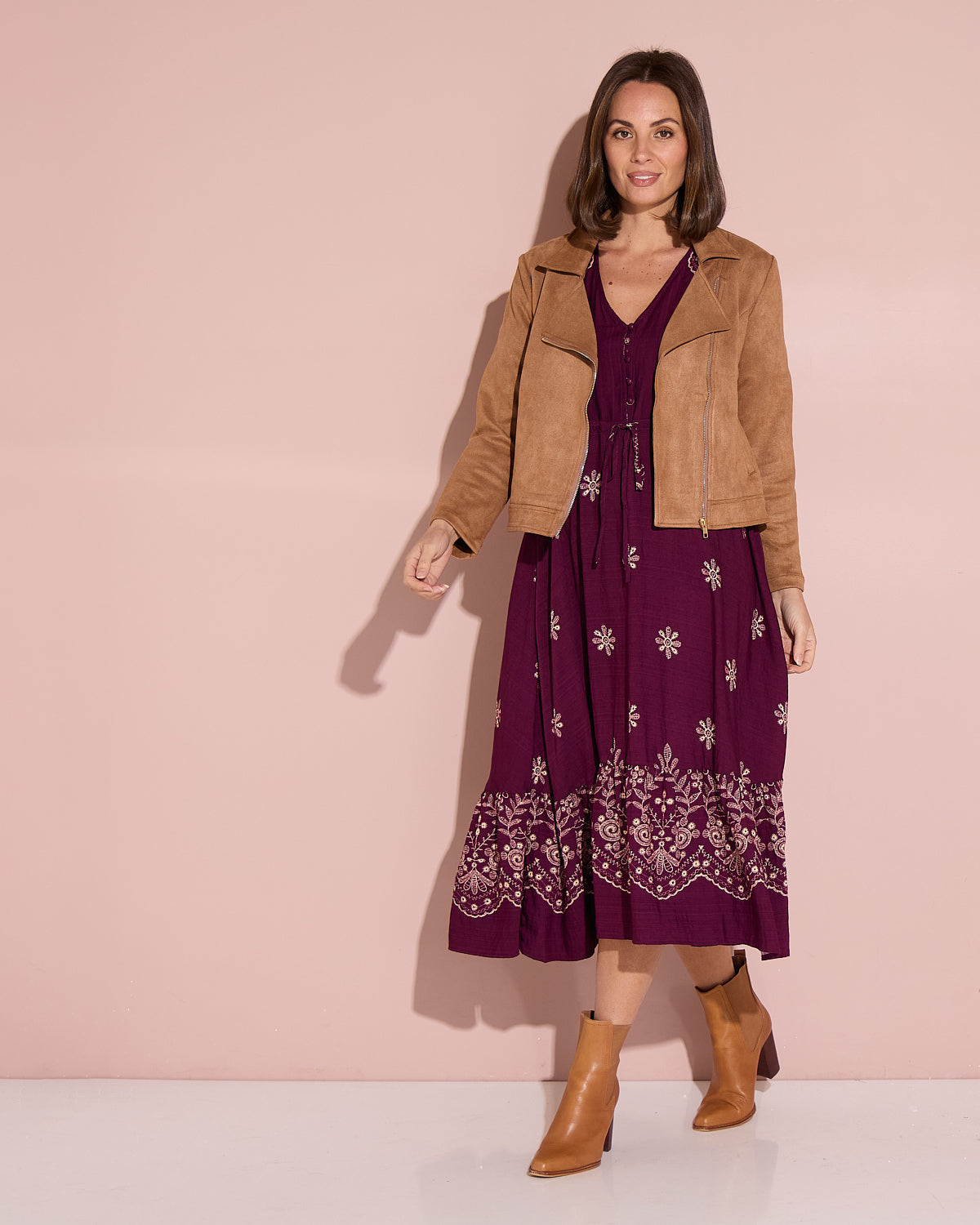 Rosalie Dress - Plum Tapestry