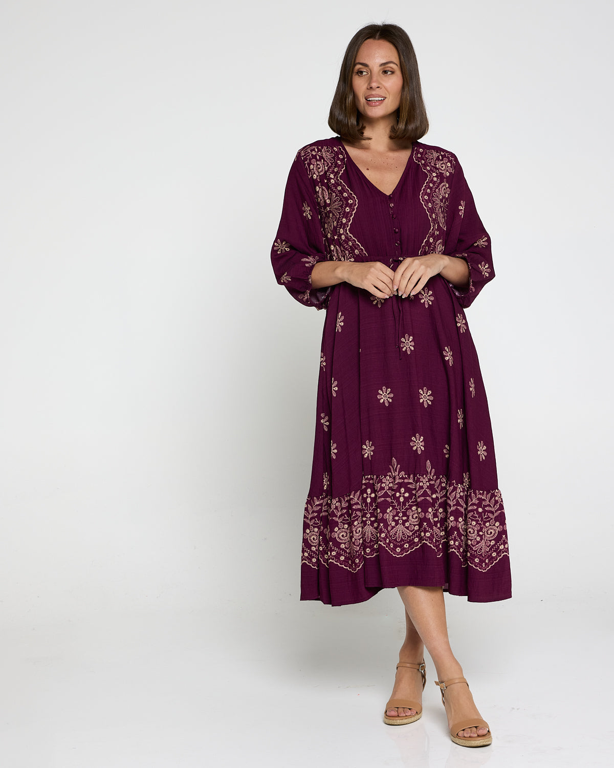 Rosalie Dress - Plum Tapestry