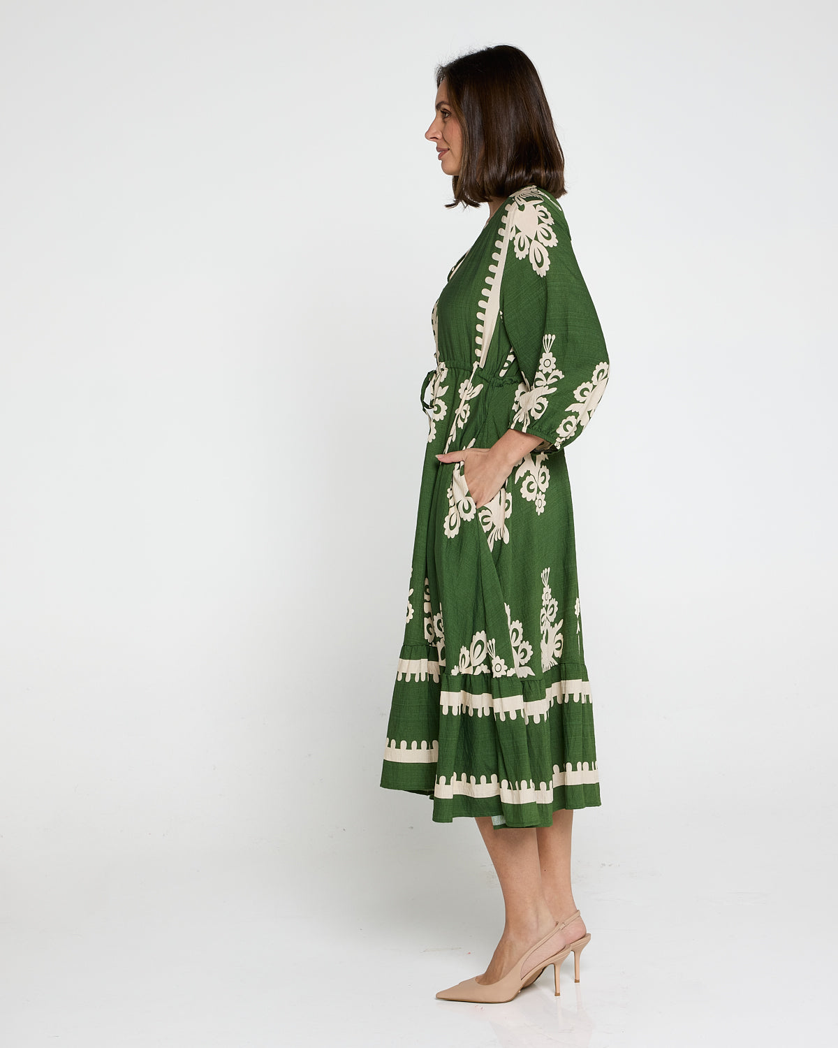 Rosalie Dress - Green Tapestry