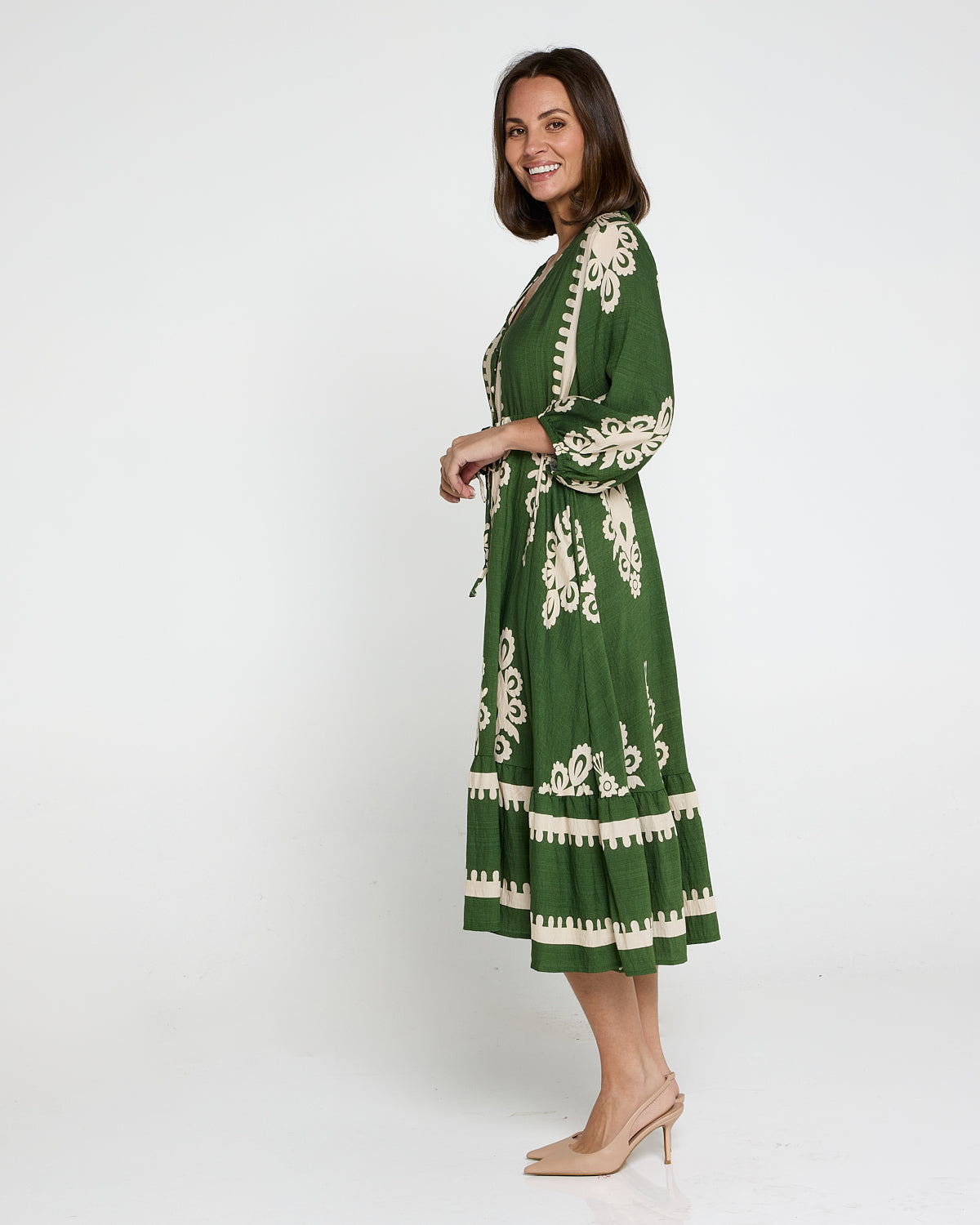 Rosalie Dress - Green Tapestry