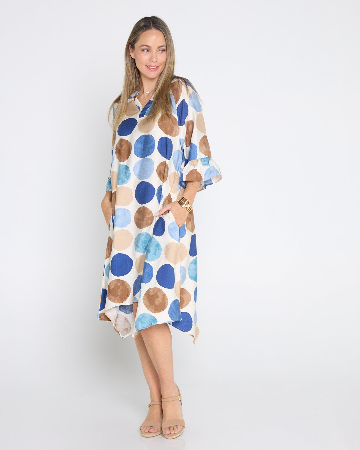 Amadi Dress - Blue Spot