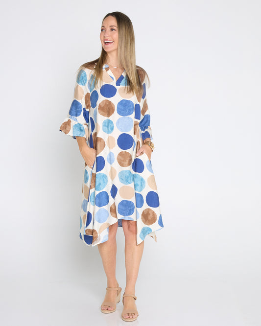 Amadi Dress - Blue Spot