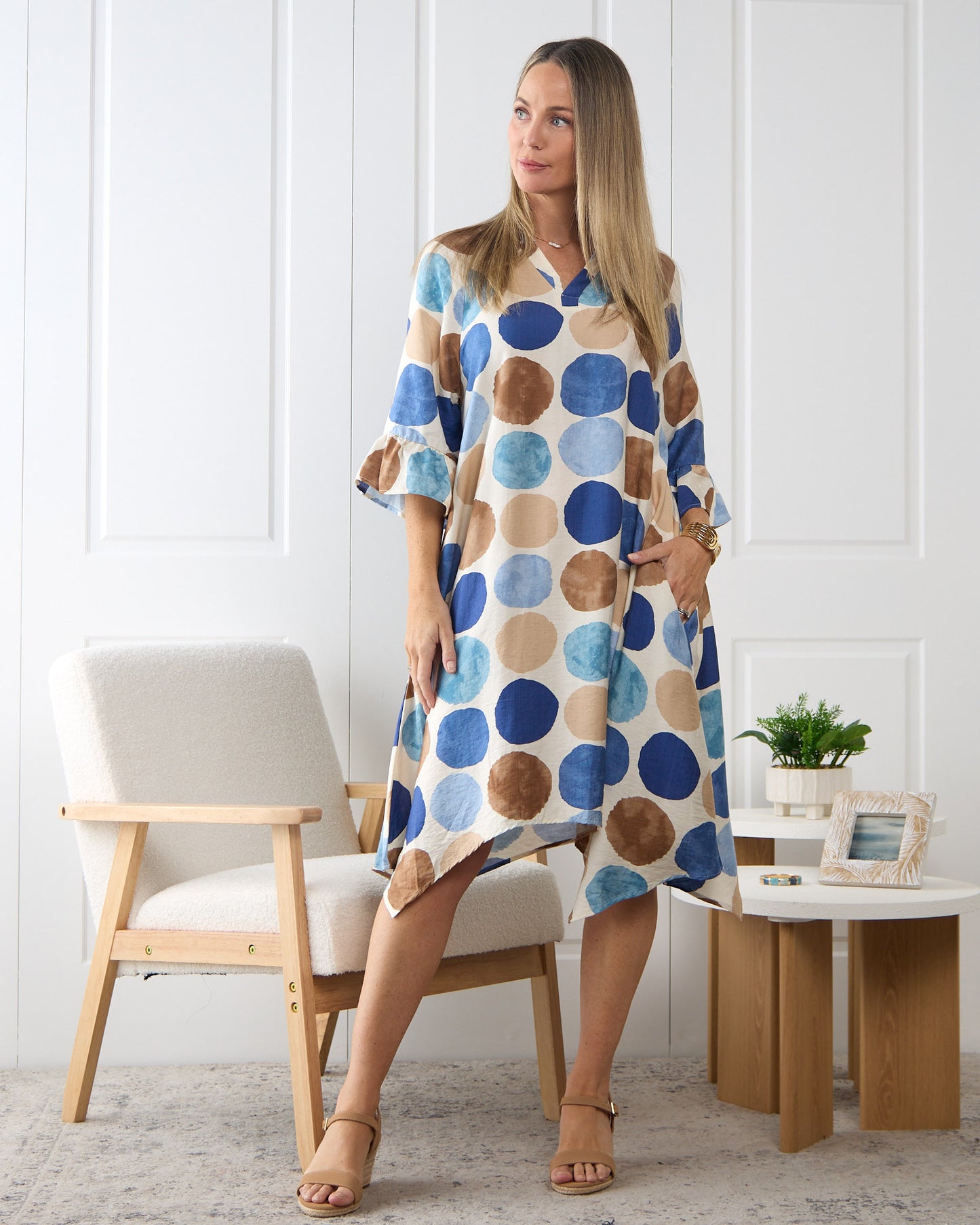 Amadi Dress - Blue Spot