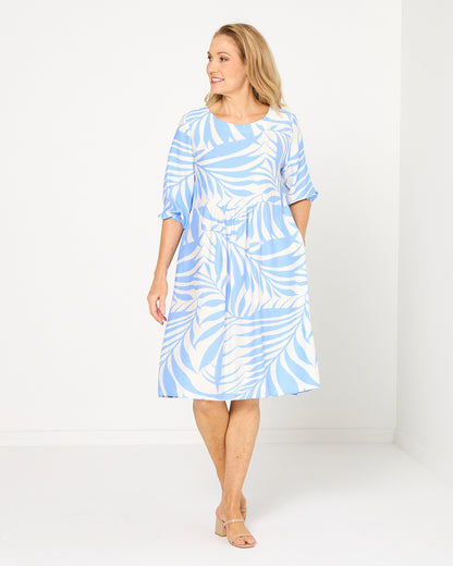 Priyanka Dress - Azure Palm
