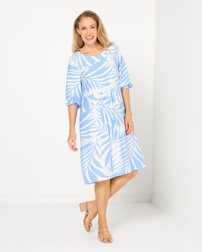 Priyanka Dress - Azure Palm