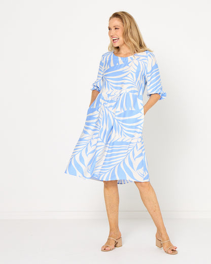 Priyanka Dress - Azure Palm
