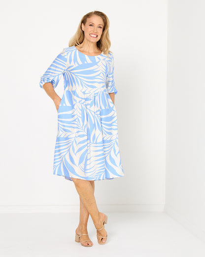 Priyanka Dress - Azure Palm