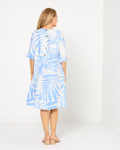 Priyanka Dress - Azure Palm
