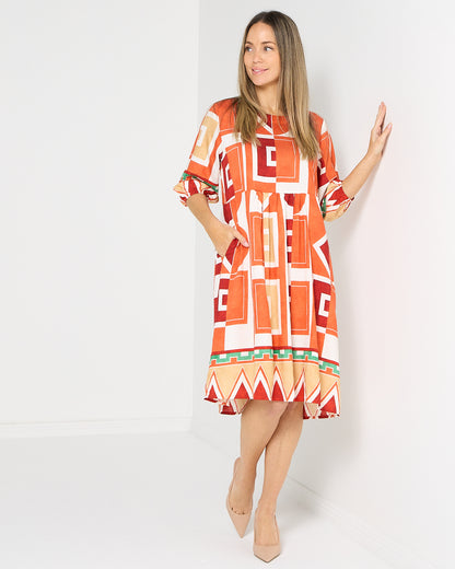 Priyanka Dress - Terracotta Mosaic