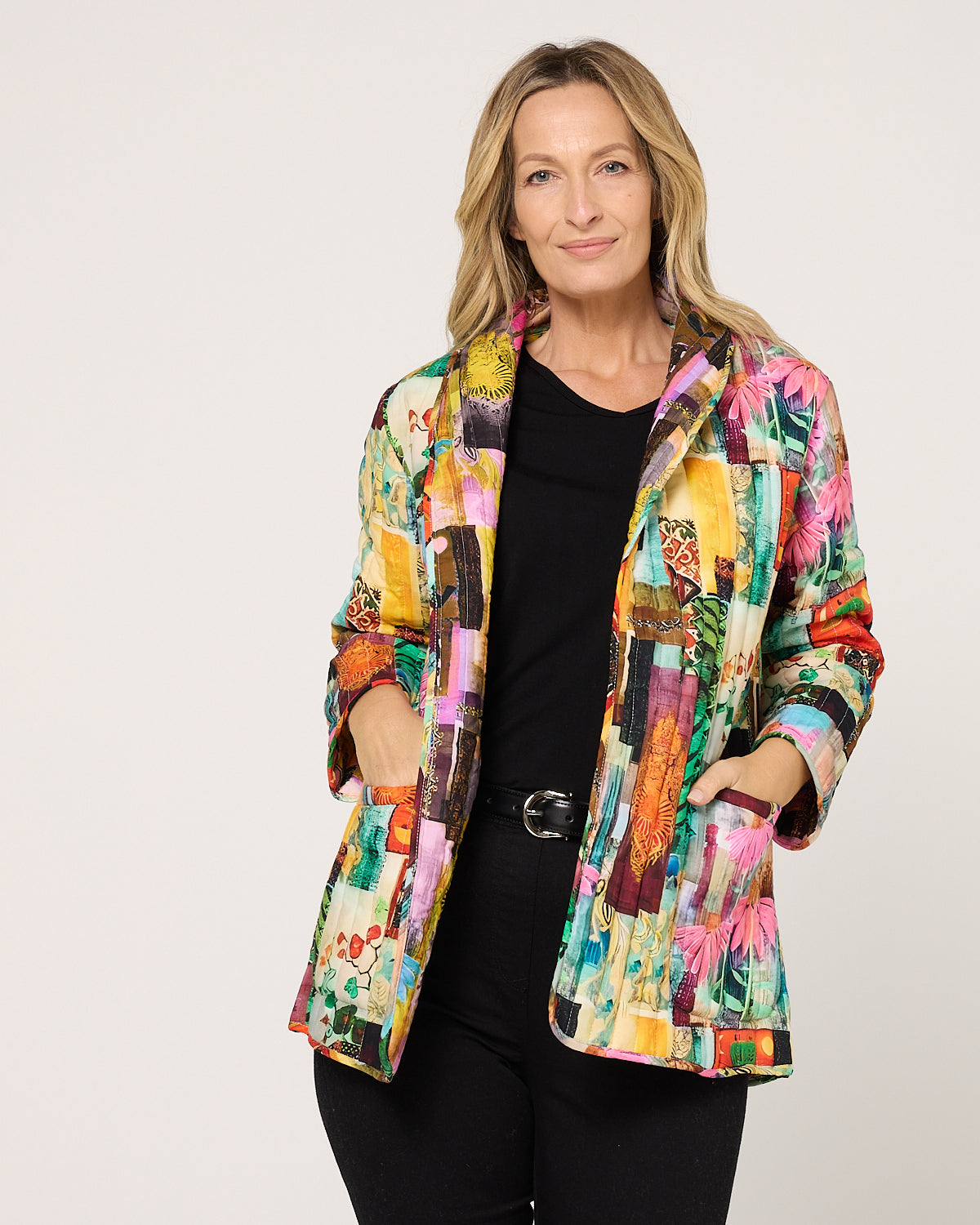 Quinn Reversible Quilted Jacket - Multi Patch