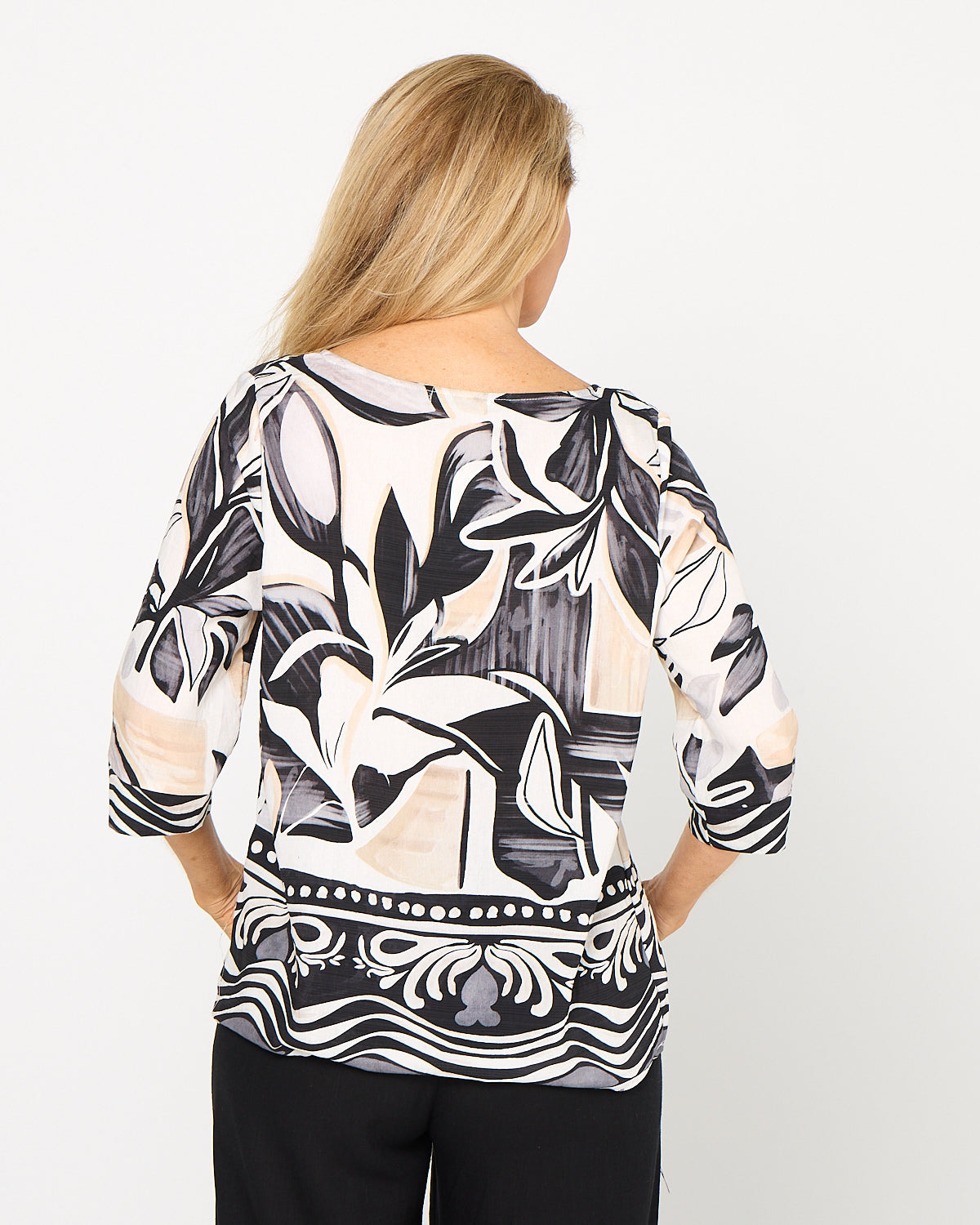 Rayna Top - Abstract Border