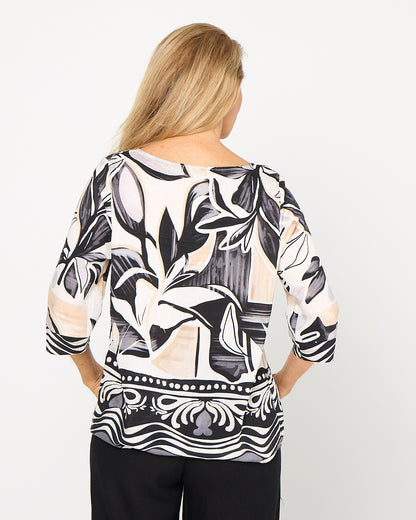 Rayna Top - Abstract Border