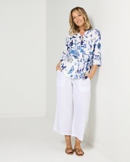 Florence Top - Blue Butterfly