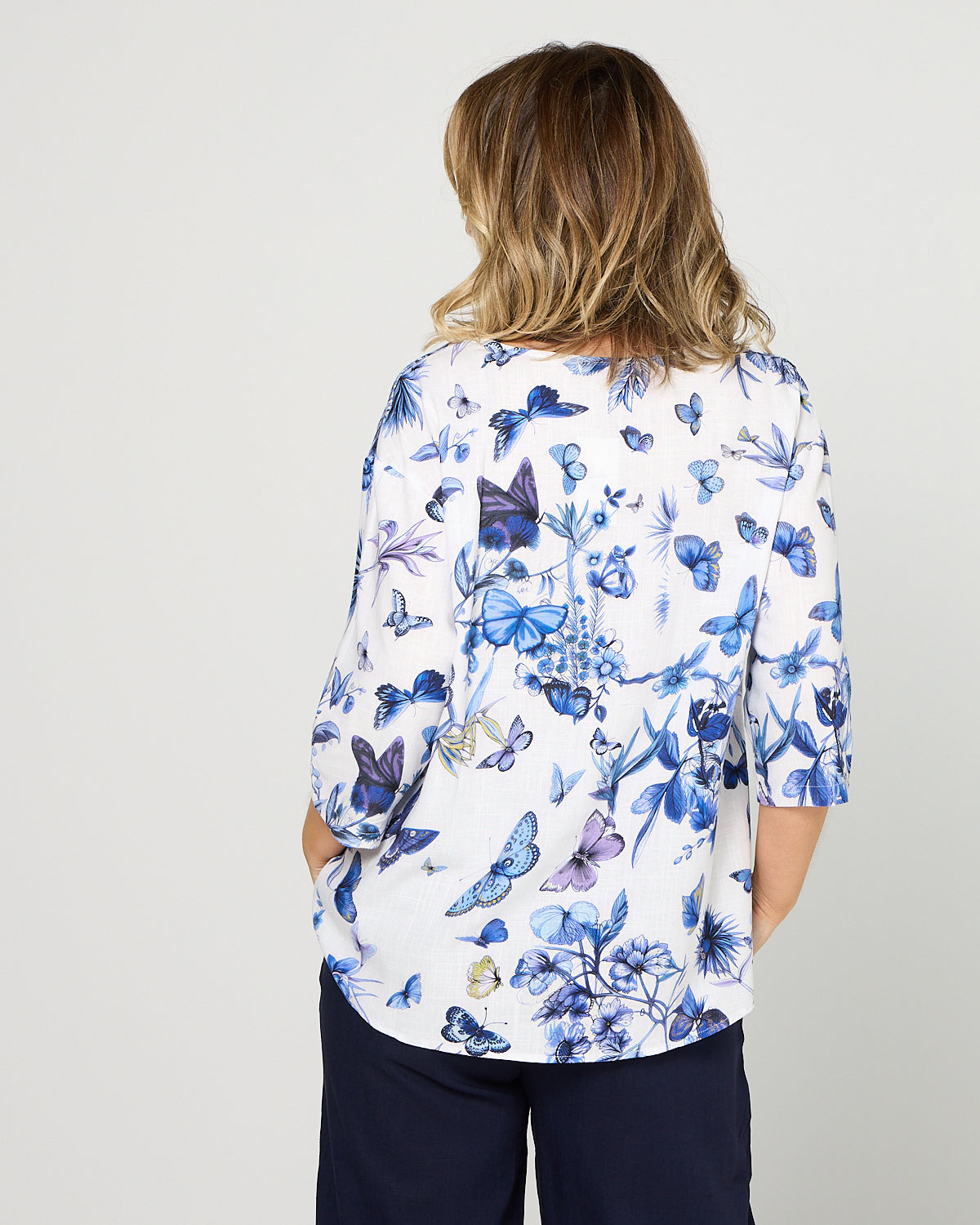 Florence Top - Blue Butterfly