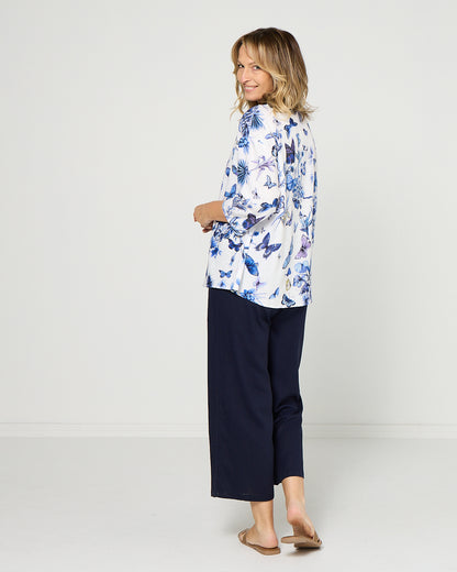 Florence Top - Blue Butterfly