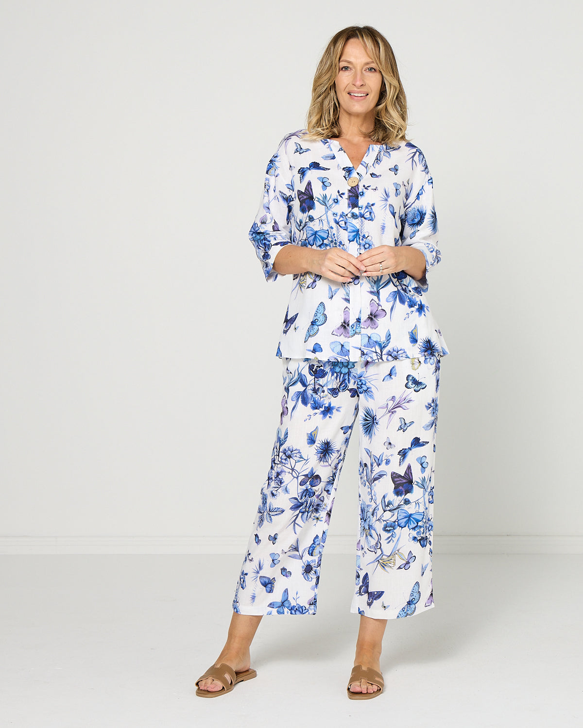 Positano Pant - Blue Butterfly