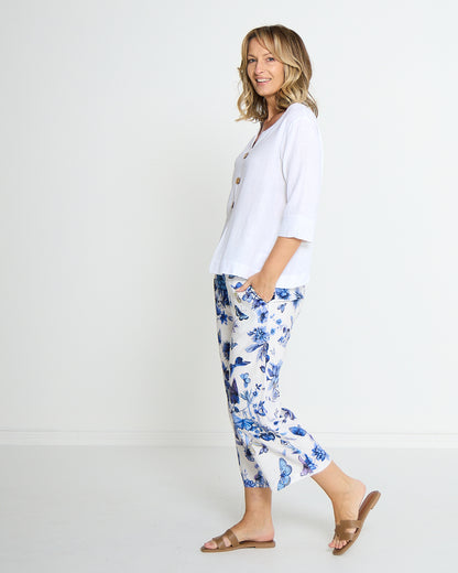 Positano Pant - Blue Butterfly