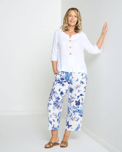 Positano Pant - Blue Butterfly
