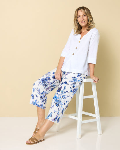 Positano Pant - Blue Butterfly